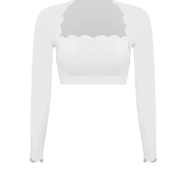 Square Neck Tight High Elastic Skinny Yoga Sports Long Sleeve Women's Professional Running Quick Dry Fitness Pilate Training Top - Image 5