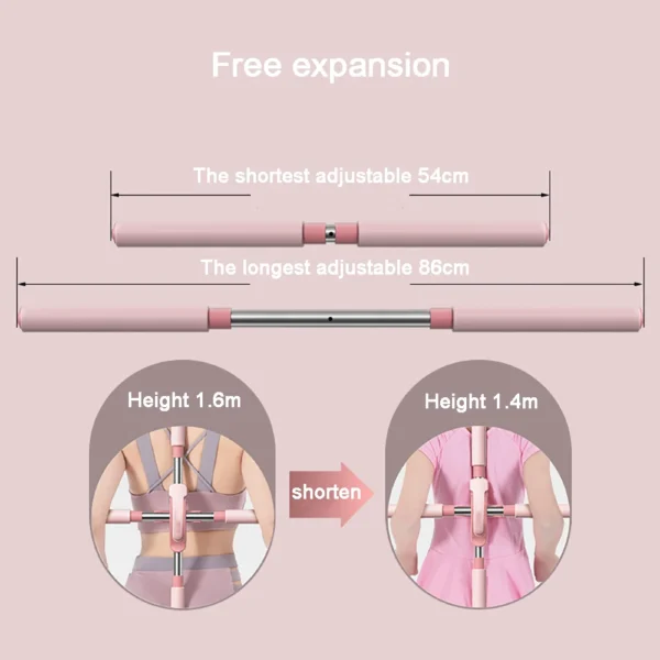 Yoga Hunchback Corrector Adjustable Stainless Steel Body Stick Cross Open Back Standing Training Stick Gym Home Sports Equipment - Image 4