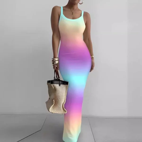 Elegant Bodycon Maxi Dress Women Summer 2024 Sleeveless Backless Sexy Outfits Party Club Sundress Beach Holiday Long Dresses - Image 2