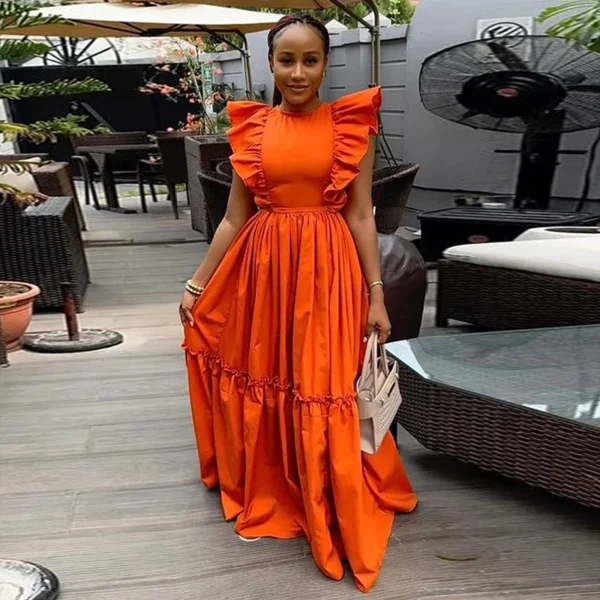 CM.YAYA 2024 Summer Sleeveless Sweet Cute O-Neck Hollow Out Slim Floor-Length Long Women Dress Beach Streetwear Maxi Dresses - Image 4