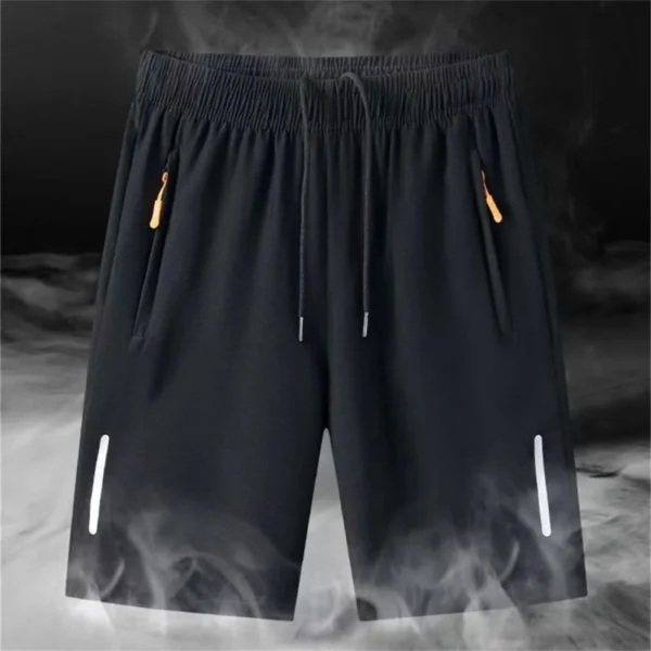 Men's Summer Ultra-thin Ice Silk Beach Casual Shorts Jogging Sport Quick Dry Male Zipper Loose Gym Sports Short Pants Sweatpant - Image 4