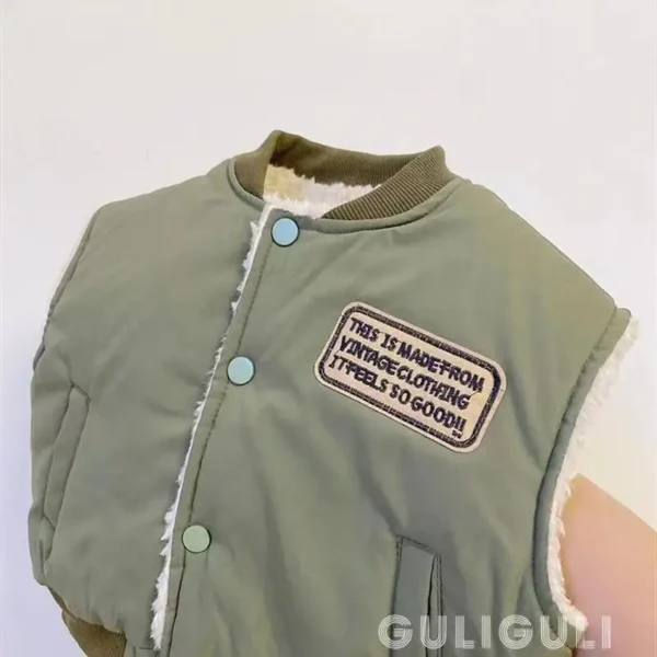Kids' Baseball Vest - Warm Plush Winter Waistcoat for Boys & Girls - Image 3