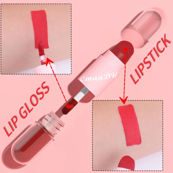 CmaaDu 18 Colour Matte 2-in-1 Lipstick and Lipgloss, Long Lasting Waterproof Face Colour - Image 2