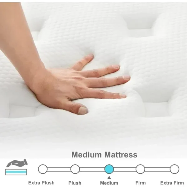 Queen Mattresses, 12 Inch Queen Size Hybrid Mattress Individual Pocket Springs with Foam,Queen Bed in a Box - Image 4