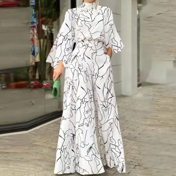 Summer Sexy Halterneck Bodycon Sleeveless High Jumpsuit 2023 Women Abstract Print Jumpsuit Chic Streetwear Wide Leg Romper Mujer - Image 6